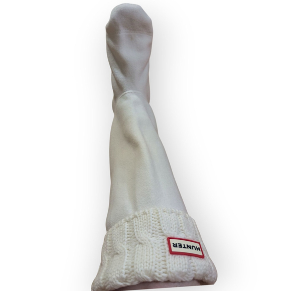 Hunter Boot Liner Socks Cable Knit Fleece Cream Off White Large 8-10 W, 7-9 M - Picture 7 of 9